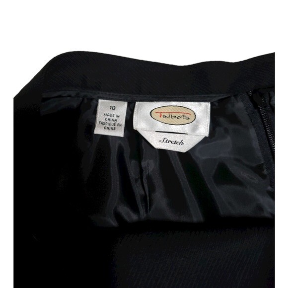 Talbots Black Stretch Wool Front Slit Straight Skirt - Size 10 - Picture 3 of 9